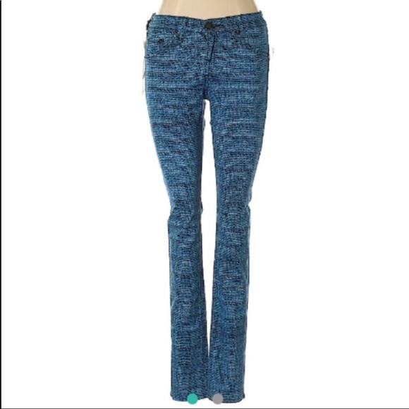 Rag & Bone  Blue Tweed The Printed Leggings - Picture 2 of 12